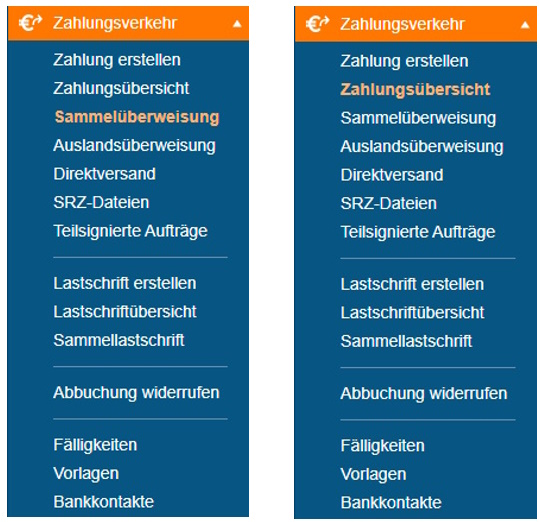 Screenshot Navigationsleiste
