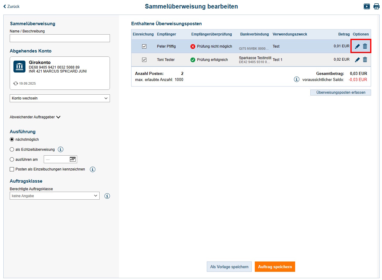 Screenshot Auftrag bearbeiten