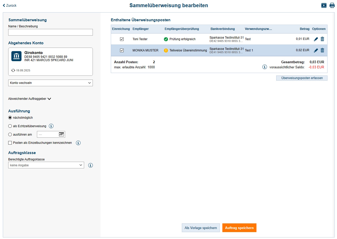 Screenshot Formular bearbeiten