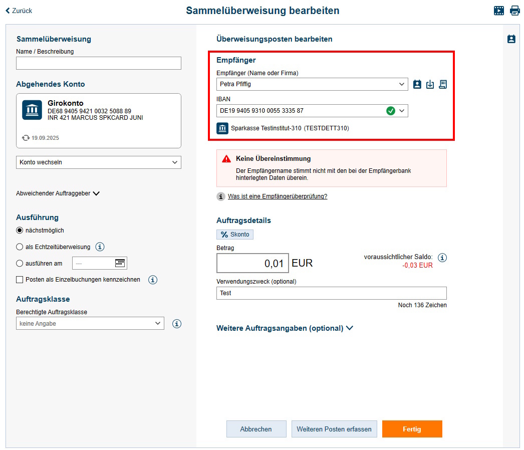 Screenshot Auftrag bearbeiten