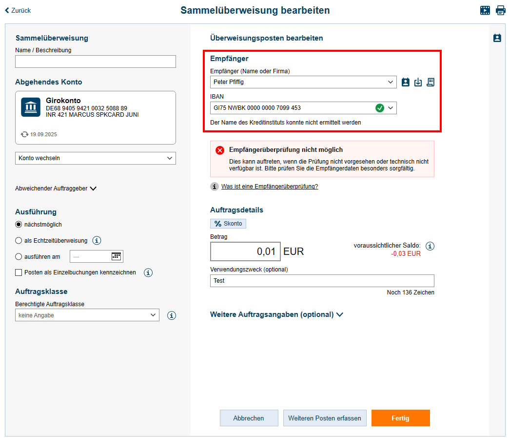 Screenshot Auftrag bearbeiten