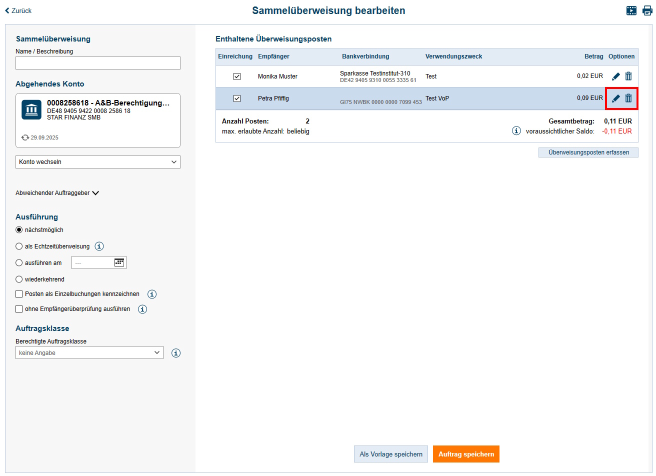 Screenshot Auftragsformular
