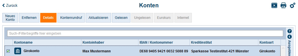 Screenshot_Funktionsleiste in der Kontenliste