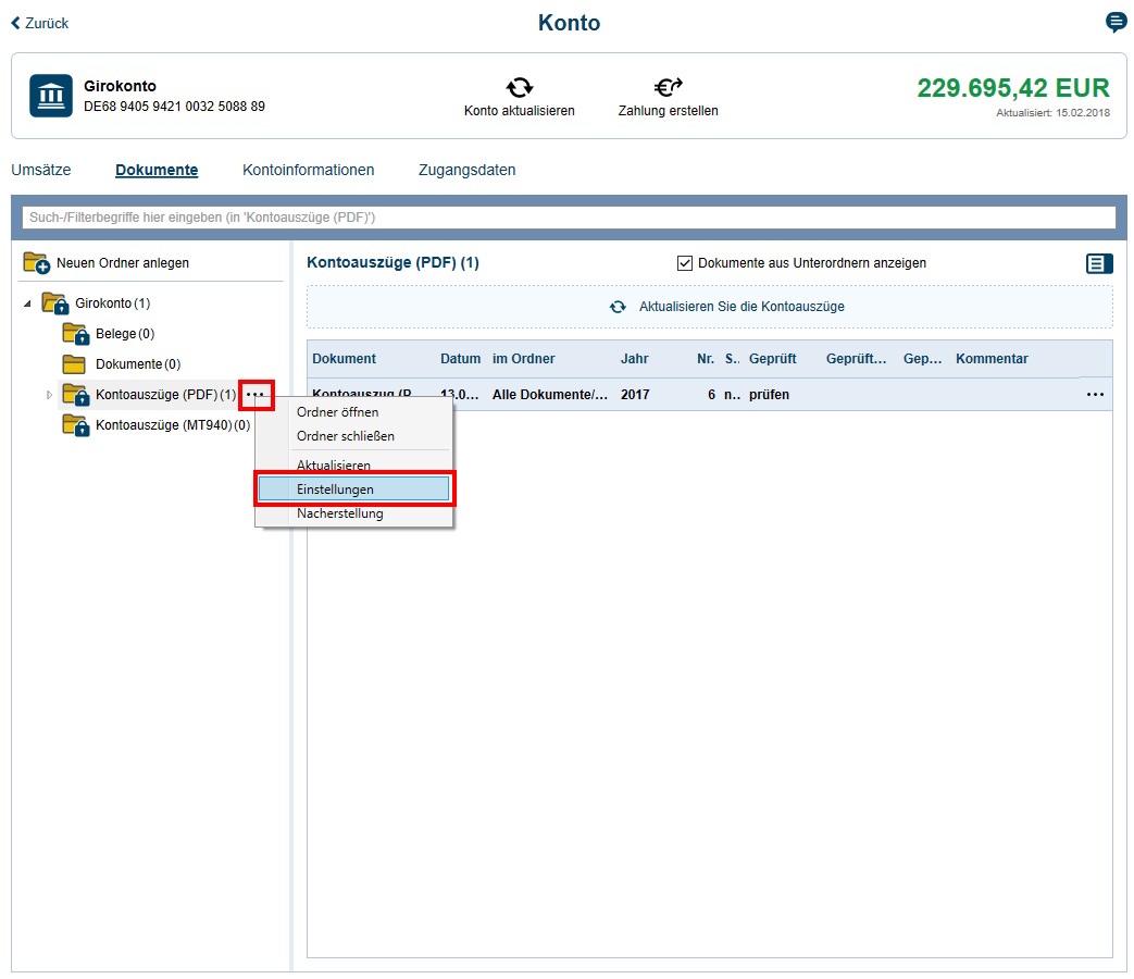 Ansicht_Dokumente im Konto