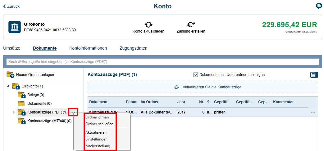 Ansicht_Dokumente im Konto