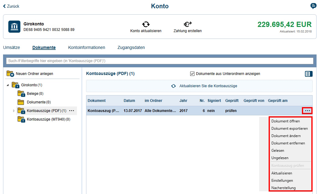 Ansicht_Dokumente im Konto