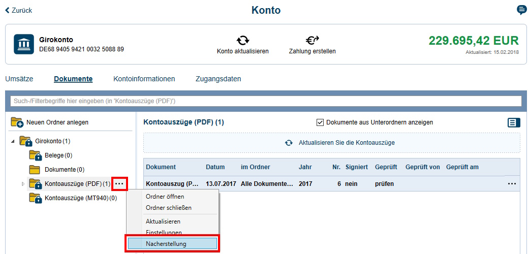 Ansicht_Dokumente im Konto