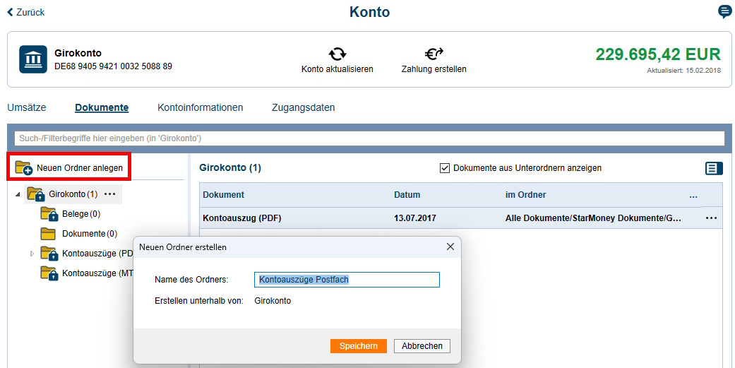 Ansicht_Dokumente im Konto