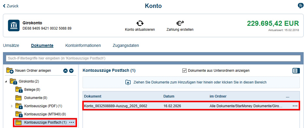 Ansicht_Dokumente im Konto