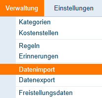 Screenshot-Aufruf Importmaske StarMoney Deluxe