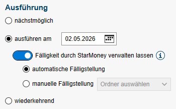 Auswahlmaske Ausführung