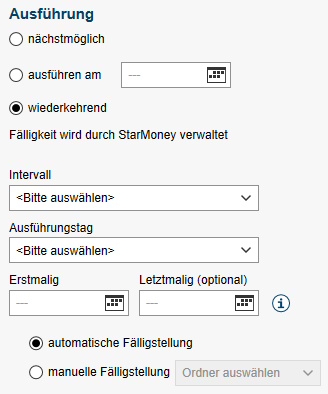 Auswahlmaske Ausführung