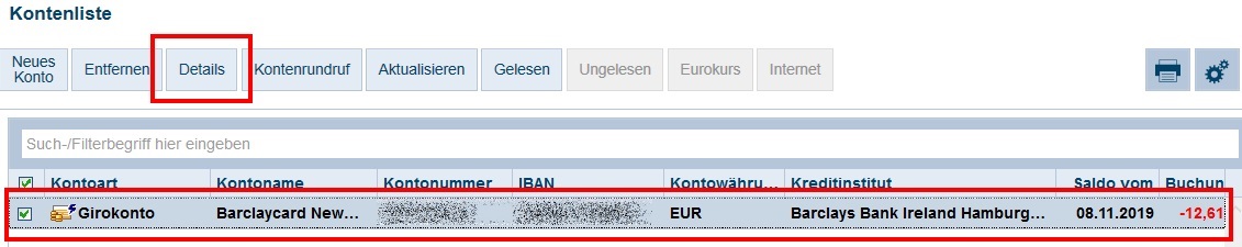 BarclayCard Kreditkartenkonto in StarMoney einrichten – StarMoney Hilfe BarclayCard Kreditkartenkonto in StarMoney einrichten – StarMoney Hilfe