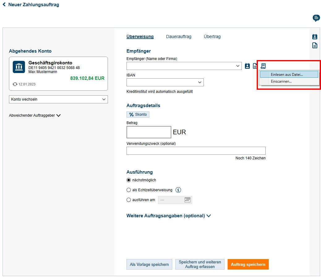 Einlesen/Einscannen von digitalen Rechnungen in StarMoney Business 11 – StarMoney Hilfe-Center
